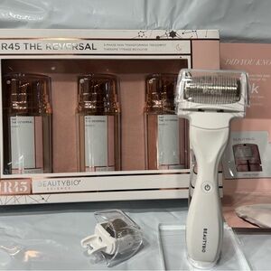 BeautyBio Microneedling tool + Rollers, stand, R45 Reversal kit and cosmetic